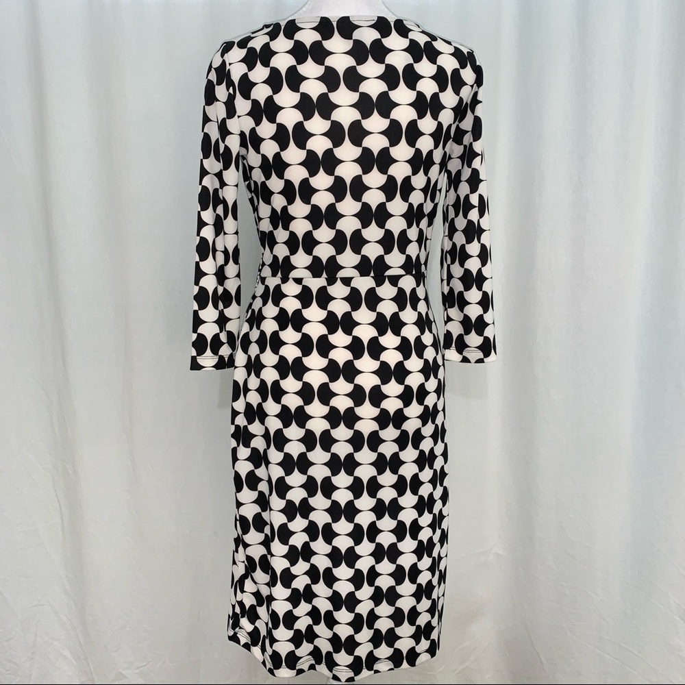 Talbots Women’s Black and Off White/Cream Dress Size P - Picture 6 of 7
